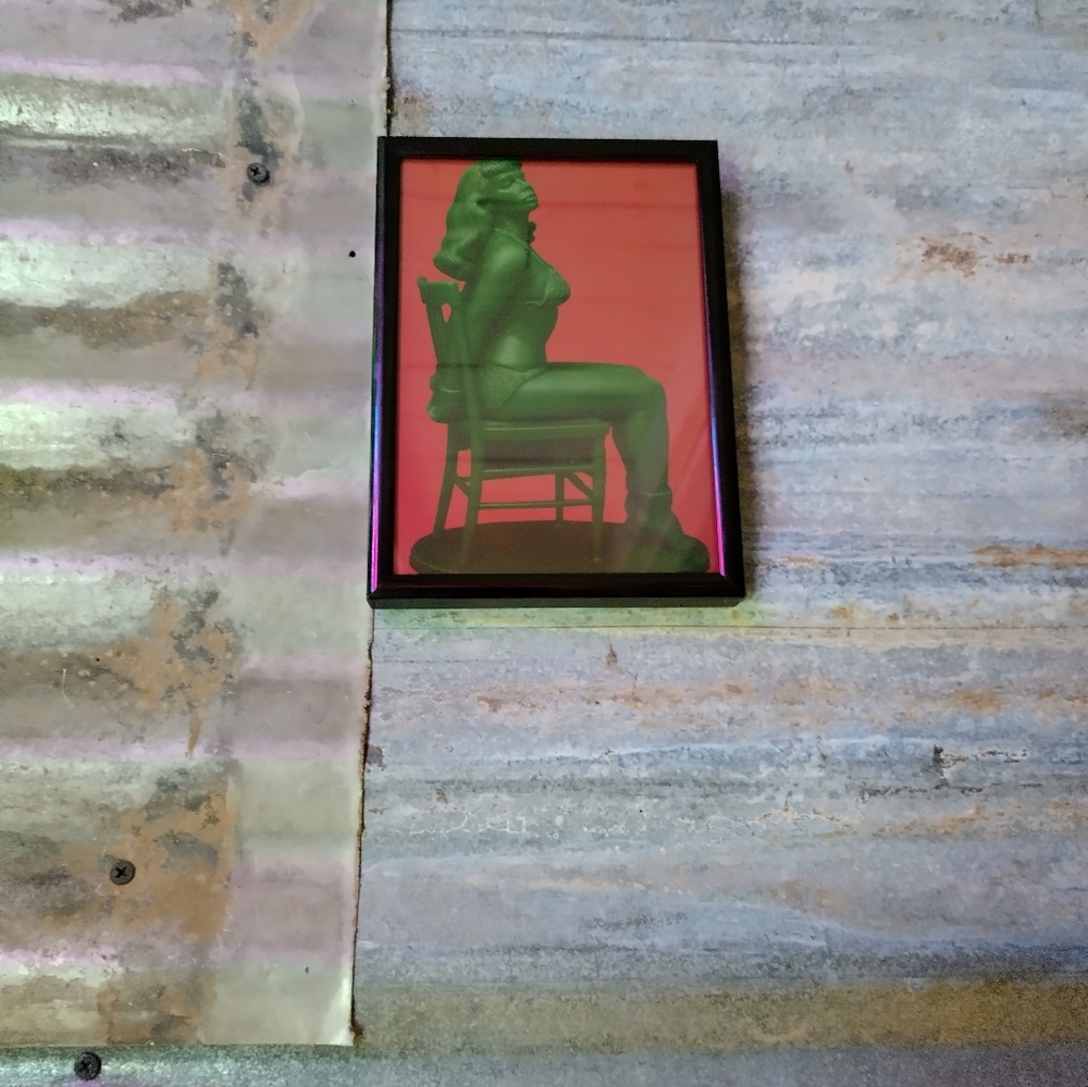 Bettie Page Pinup Queen Plastic Army Man Framed Art Print